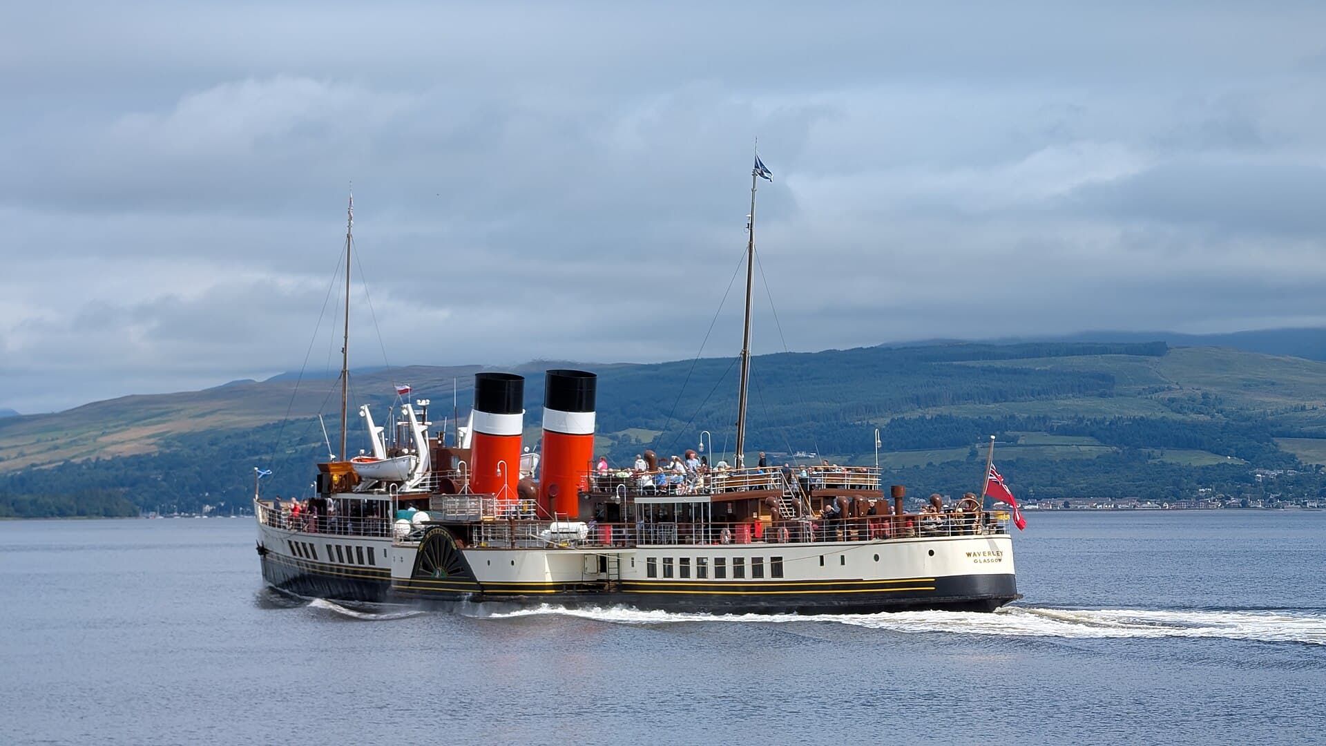 The Waverley paddle steamer on the Firth of Clyde